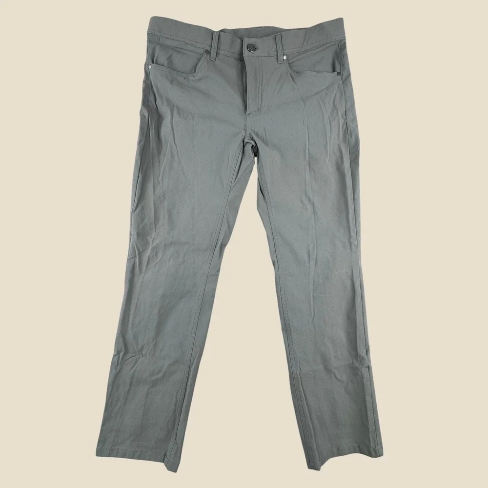 LL Bean Mens Vista Camp Pants 36x29 Gray Nylon Spandex Stretch 513196